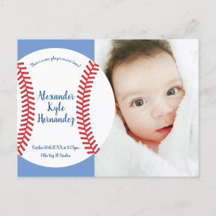 Lilla Slugger Baseball Baby-födelsemeddelande Vykort