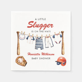 Lilla Slugger Baseboll Baby Shower Servetter