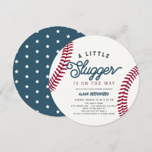 Lilla Slugger Baseboll Pojke Bebis Barsch Cirkeln Inbjudningar