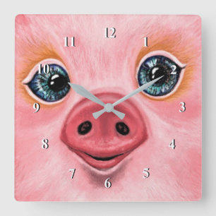 Lilla smågris - Smil Fyrkantig Klocka