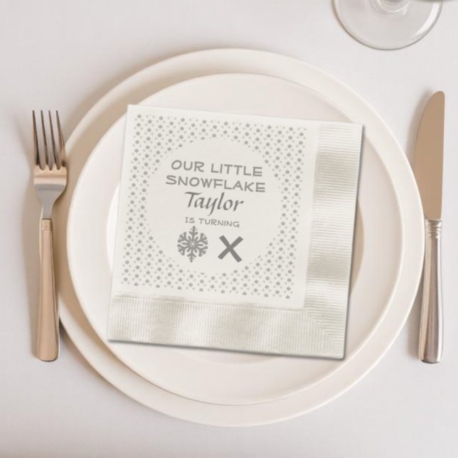 Lilla snöflinga i alla åldrar pappersservett (Skapare uppladdad)