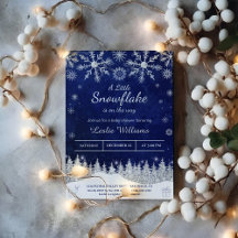 Lilla snöflummel är på väg mot vintern Baby Shower