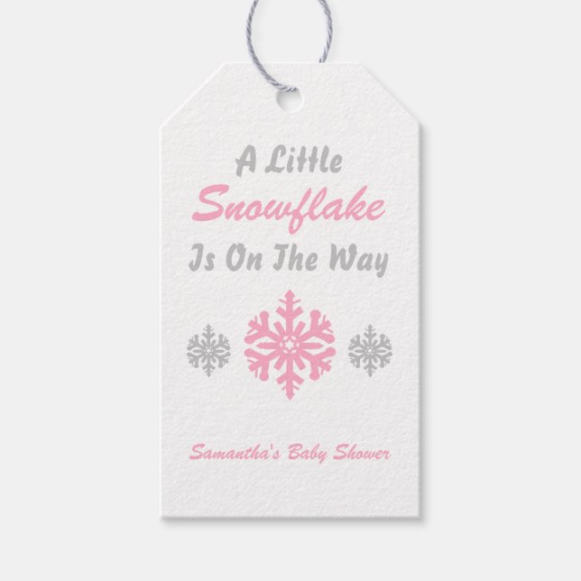 Lilla snöflummel på vägen presentetikett (Framsidan)