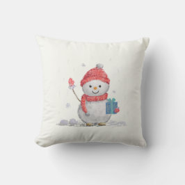 lilla snögubbe kudde