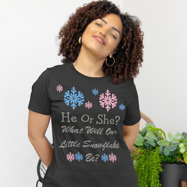 Lilla Snowflake Gender Reveal T Shirt (Skapare uppladdad)