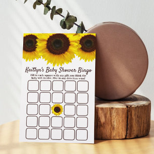 Lilla solros på vägen! Baby Shower Bingo