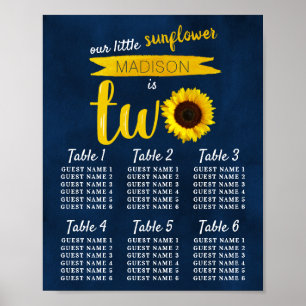 Lilla solrosdiagram 2:a födelsedag poster