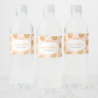 Lilla söta paj Höst Baby Shower Vattenflaskor Etikett