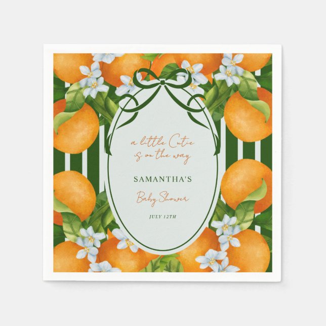 Lilla sötnos Citrus Apelsiner Ränder Bebisens Förs Pappersservett (Framsidan)