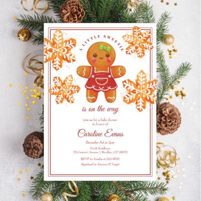 Lilla sötnos Gingerbabord, julklapp Inbjudningar (Skapare uppladdad)
