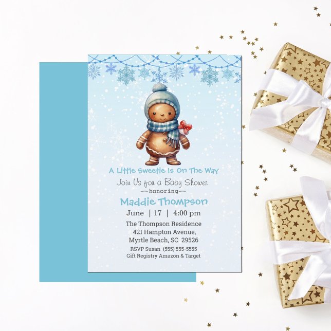Lilla sötnos Gingerbabord, julklapp Inbjudningar (Skapare uppladdad)