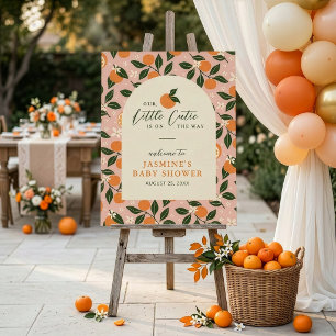 Lilla sötnos Orange Citrus Baby Shower Välkommen Poster