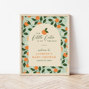 Lilla sötnos Orange Citrus Baby Shower Välkommen Poster