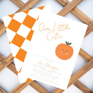 Lilla sötnos Tangerine Citrus Bebisens Första Steg Inbjudningar