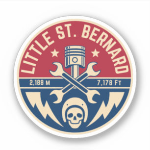 Lilla St Bernardspasset franska italien Alperna mo Klistermärken