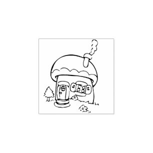 lilla stuckkonst frimärke stämpel