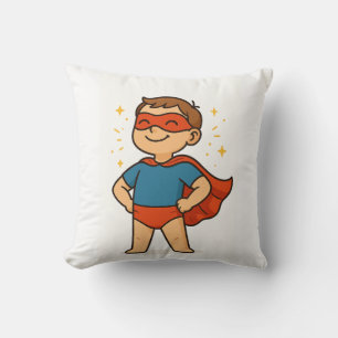 Lilla superhjältar - Cute Boy & Girl Hero Tecknad Kudde