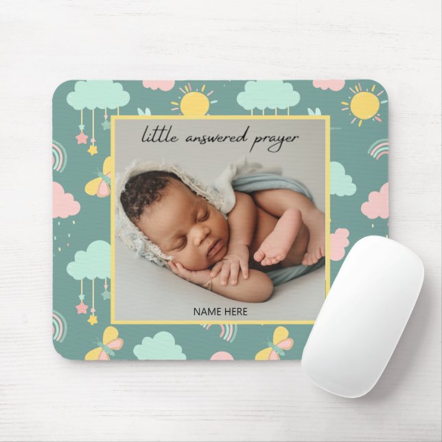 Lilla svarat Prayer Photo Mouse Pad Musmatta (Med mus)