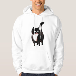 Lilla svart katt hoodie