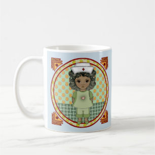 Lilla svart sjuksköterska kaffemugg