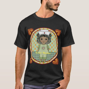 Lilla svart sjuksköterska t shirt