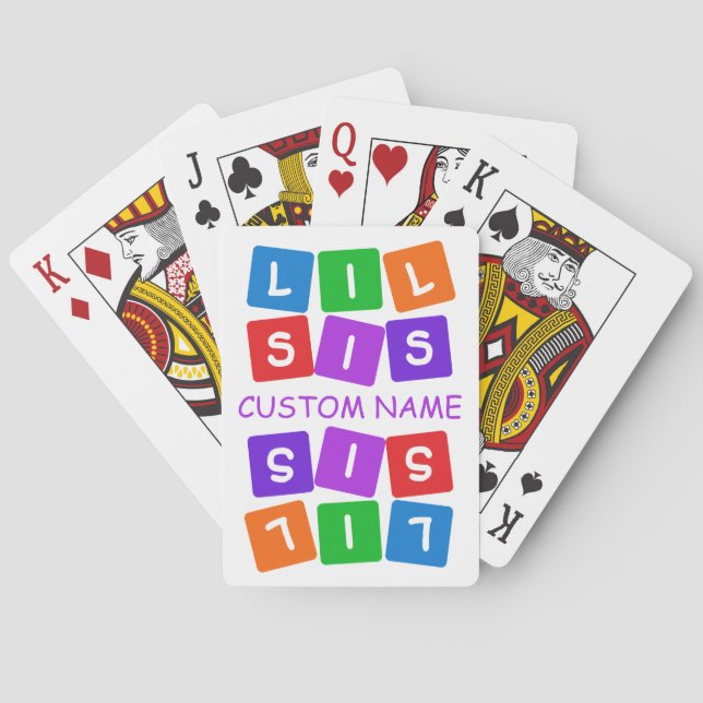 Lilla Syrran anpassningsbar spelar kort Spel Kort (Baksidan)