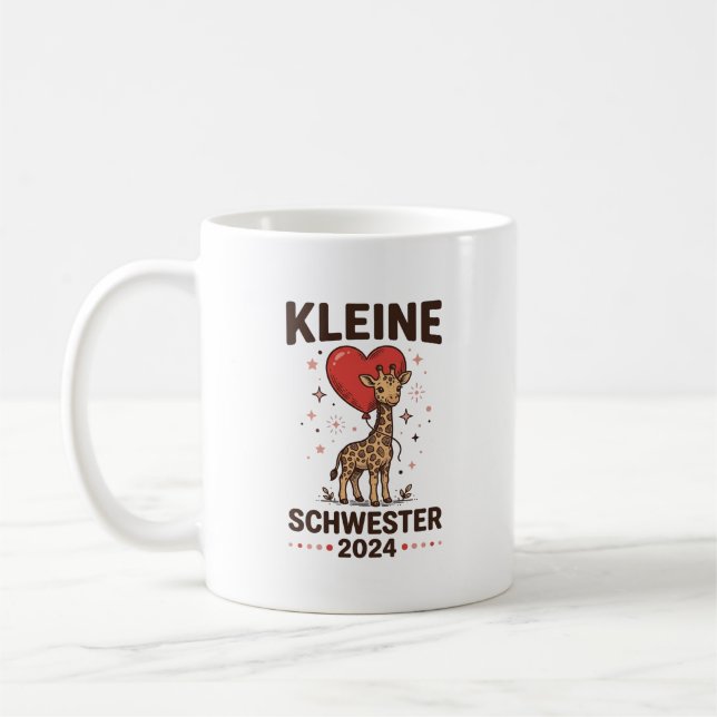Lilla syster 2024 Söt giraffsysterdesign_1 Kaffemugg (Vänster)