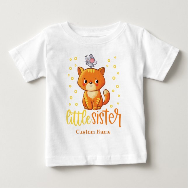 Lilla syster anpassat namn t shirt (Framsida)