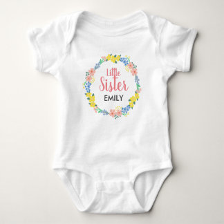 Lilla syster Blommigt Utandning Baby Bodykostym T Shirt