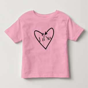 Lilla syster Kids Script pil hjärta Boho T Shirt