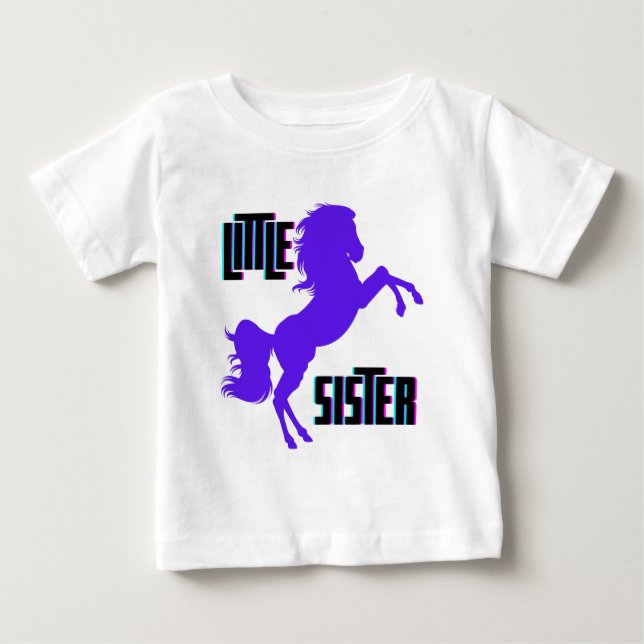 Lilla syster lila enhörning t shirt (Framsida)