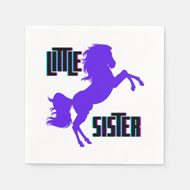 Lilla syster lila ponny pappersservett (Framsidan)