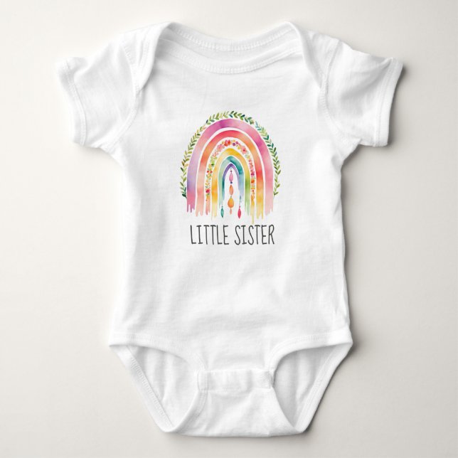 Lilla syster Rainbow matchande T Shirt (Framsida)