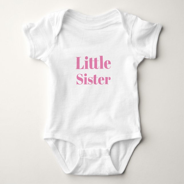 Lilla syster, rosa vit söt t shirt (Framsida)