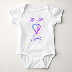 Lilla syster stora syster Blommiga hjärta T Shirt