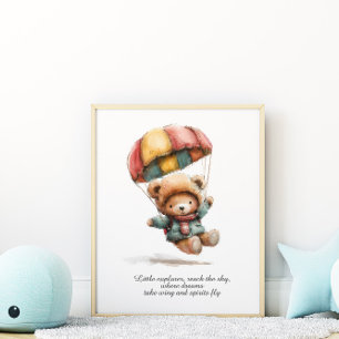 Lilla Teddy Explorer Förskoleklassrum Affisch
