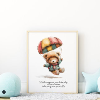 Lilla Teddy Explorer Förskoleklassrum Affisch