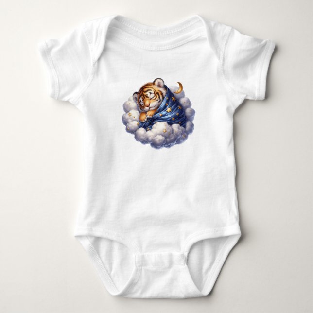 Lilla tiger sover fredligt t shirt (Framsida)