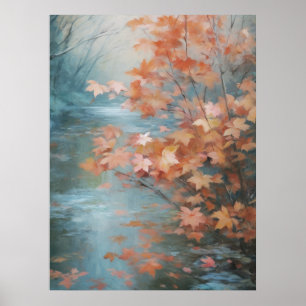 Lilla Träd bredvid Stream Fall Fine Art Poster