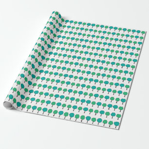 Lilla träd och gömd en apa som slår in papper presentpapper