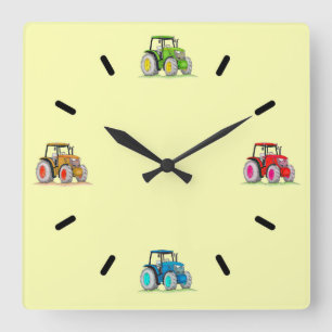 Lilla traktorer, Lemon Acrylic Wall Clock Fyrkantig Klocka