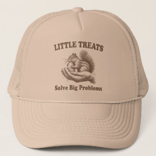 Lilla Treats Lös stora problem Squirrel Funny Keps