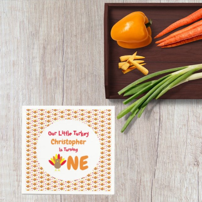 Lilla Turkiet 1:a födelsedag Pappersservett (Skapare uppladdad)