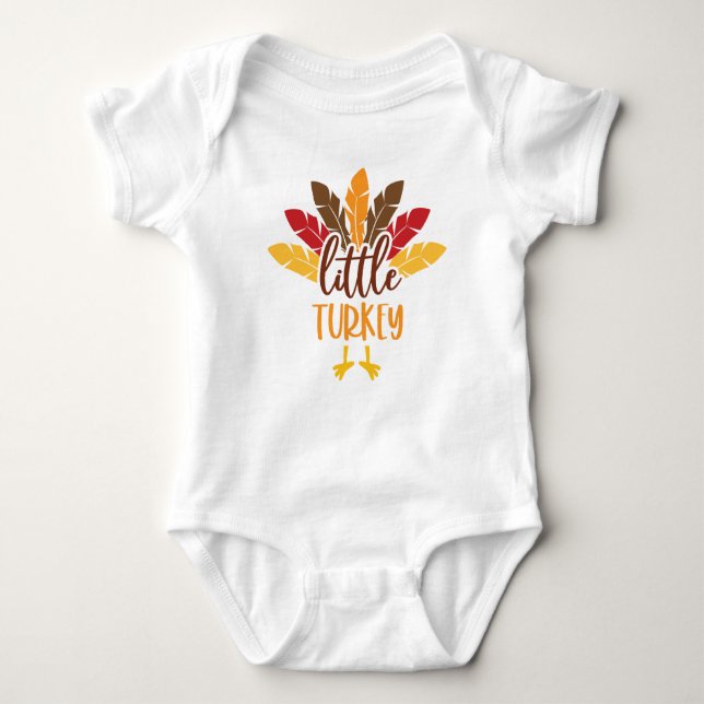 Lilla Turkiet, Cute Thanksgiving Feathers T Shirt (Framsida)