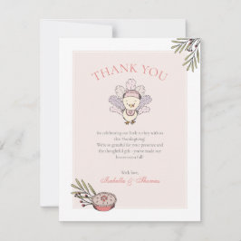 Lilla Turkiet Flickor Fall Baby Shower Tack för ko Inbjudningar