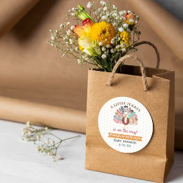 Lilla Turkiet på vägen! Thanksgiving Baby Shower Runt Klistermärke