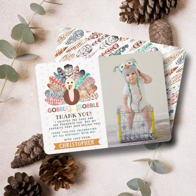 Lilla Turkiet-Thanksgiving oavsett ålder Foto på f Tack Kort (Skapare uppladdad)