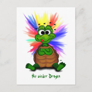 Lilla Turtle, aldrig fler droger! Vykort