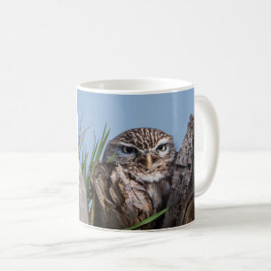 Lilla uggla rusade på träd-strupen kaffemugg