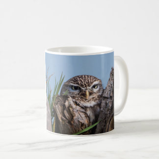 Lilla uggla rusade på träd-strupen kaffemugg